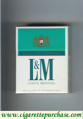 L&M Quality American Blend Lights Menthol Short cigarettes hard box